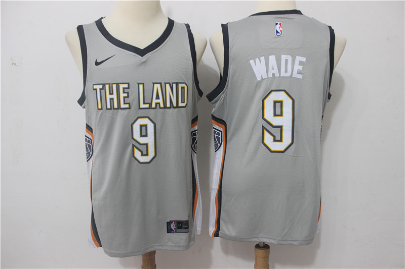 Men Cleveland Cavaliers 9 Wade Grey Game Nike NBA Jerseys